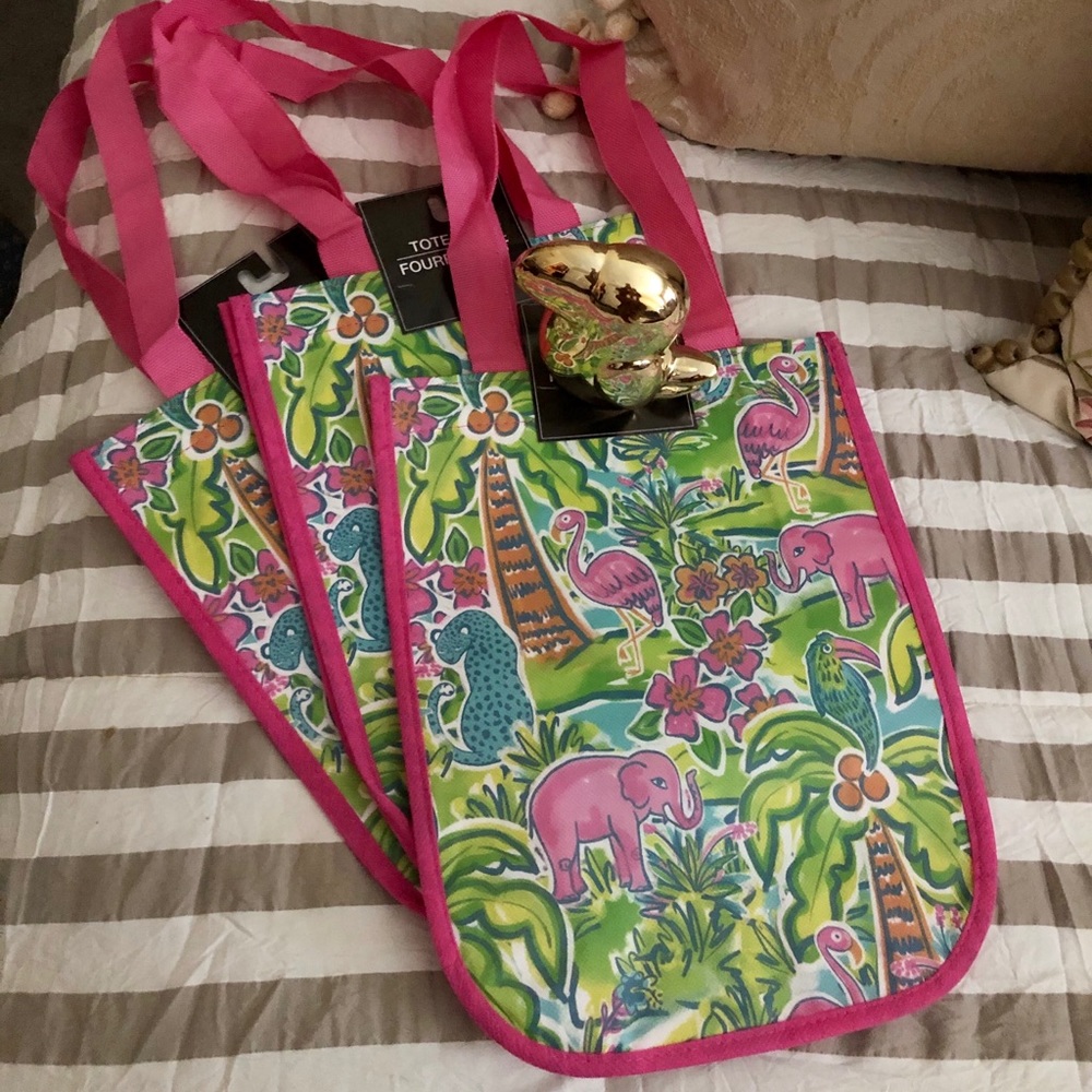 Lot of 3 ‘Lilly Pulitzer’ look alike tote bags